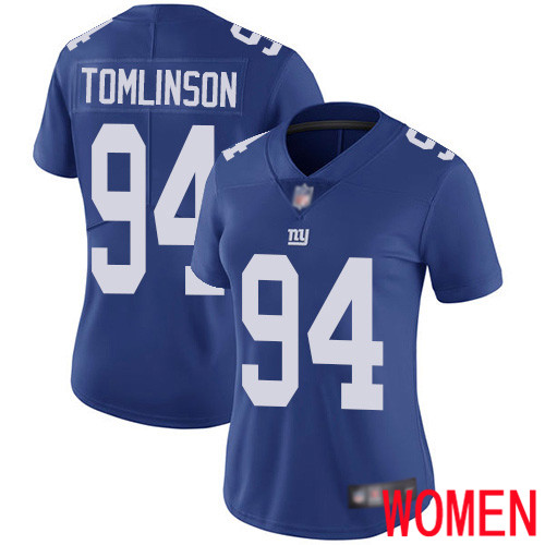 Women New York Giants #94 Dalvin Tomlinson Royal Blue Team Color Vapor Untouchable Limited Player Football NFL Jersey->women nfl jersey->Women Jersey